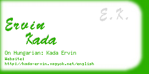 ervin kada business card